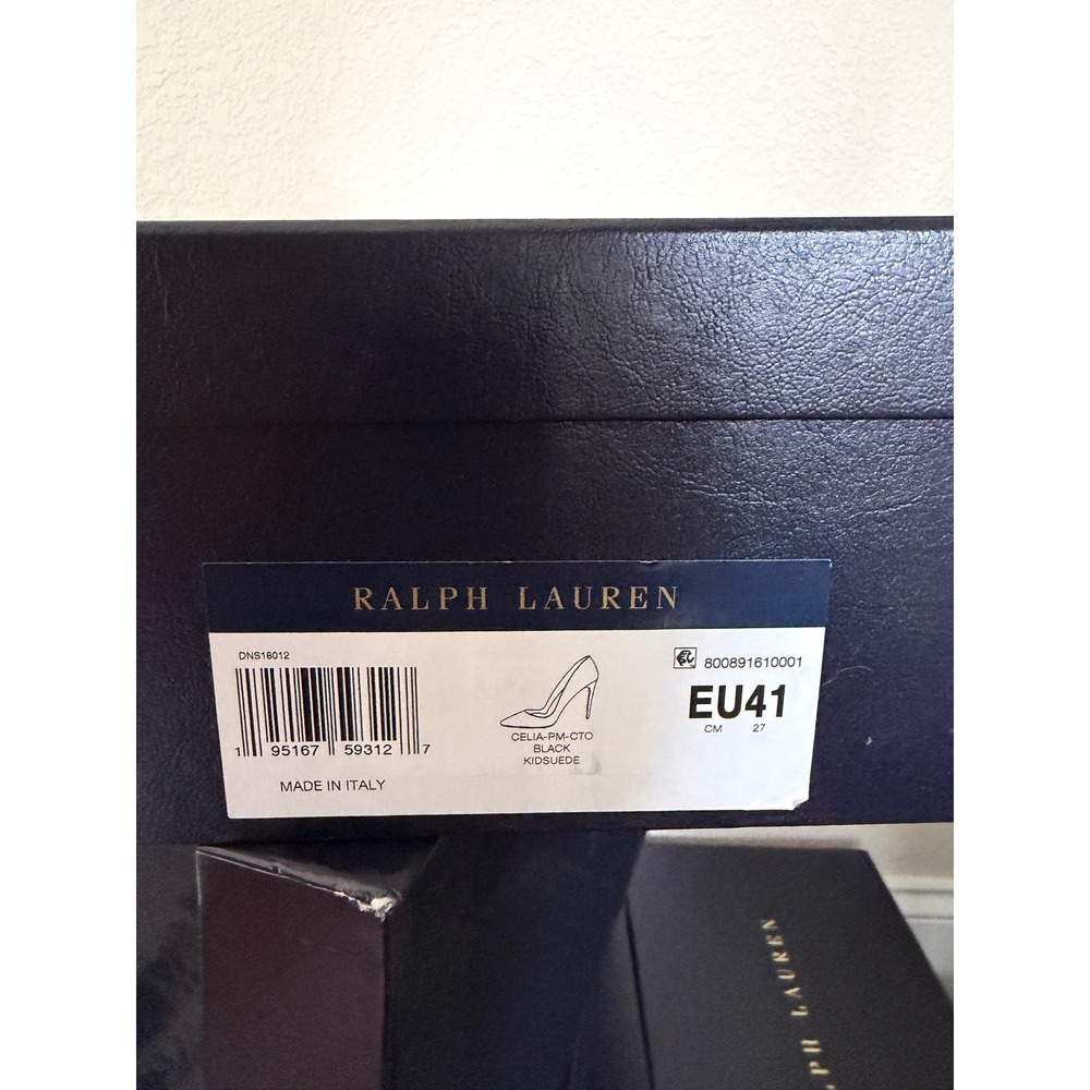 Ralph Lauren Purple Label, Women's Celia Black Suede Pumps, Size EU 41 - Picture 8 of 8
